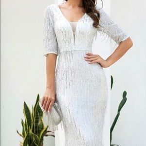 All white with beautiful sequences